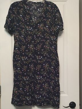 Uniqlo Navy Floral Midi Dress